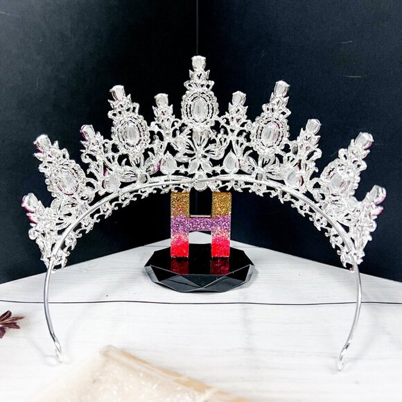 Fuchsia Gemstone Crown, Silver bridal crown, Floral crown, Goddess crown, *RARE*